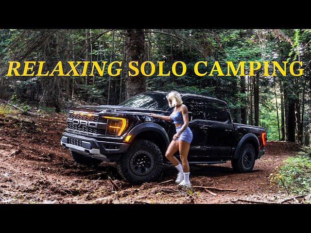 Relaxing ️ Solo Girl GIANT Tent Camping