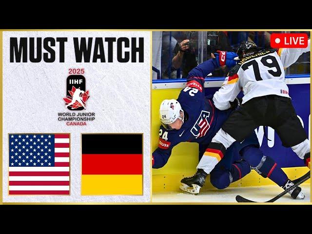 USA vs. GERMANY | WJC LIVE STREAM | IIHF Ice Hockey World Junior Championship 2025 | Watch Along