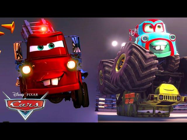 Tow Mater vs. The Ice Cream Monster Truck + More Cars Cartoons for Kids | Pixar Cars