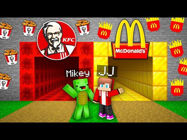 Mikey KFC vs JJ McDonald's TUNNEL Survival Battle in Minecraft - Maizen