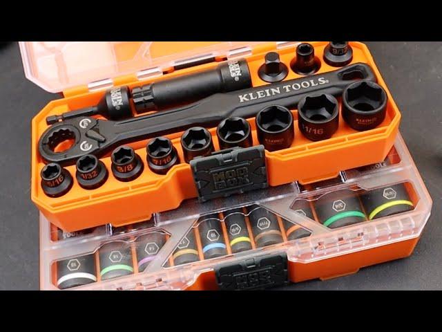 Just Wow! Klein KNECT Pass-through and Metric Deep Flip Socket sets. Klein is on a ModBOX Tool Roll!