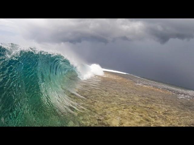 PURE GLASS IN TAHITI DURING GIANT RAIN STORM #bodyboarding & #surfing