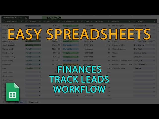 Easy spreadsheets for your business and life!