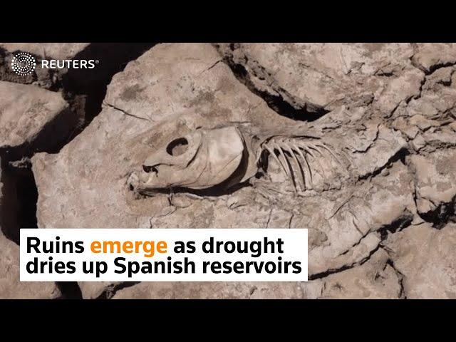 Ruins emerge as drought dries up Spanish reservoirs