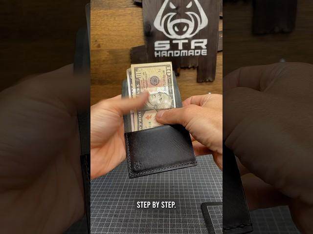 Making “Coil” cardholder step by step, black #leathercraft + black stitch️️