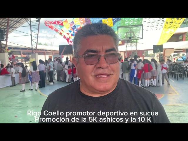 Rigo Coello promotor deportivo desea vivas a escuela Arcesio en sucua