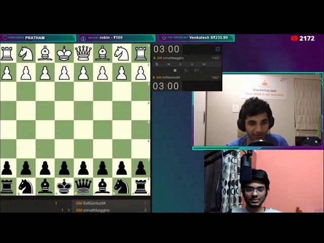 Two Grandmaster plays Antichess GM vidit vs GM srinath || Watch full stream @Vidit Gujrathi