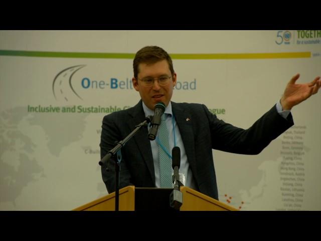 Michael Zimmermann introducing industrial partnerships at UNIDO’s “One-Belt-One-Road” event