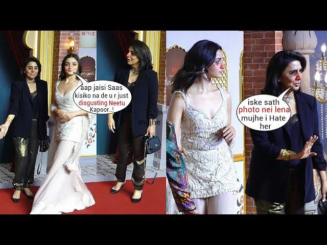 Alia Bhatt's shocking Fights with Neetu Kapoor infront of media at screening of  Heeramandi