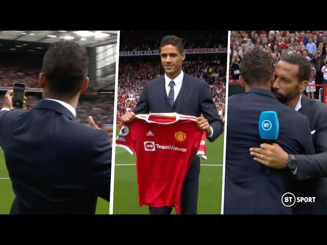 THE NOISE!  Incredible Old Trafford unveiling for new signing Raphaël Varane!