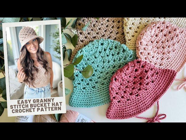 Granny Stitch Bucket Hat Pattern Crochet Pattern - Easy Summer Crochet Hat