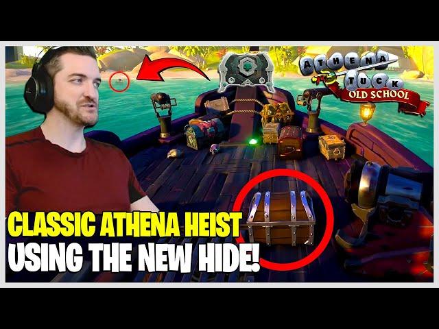 OLD SCHOOL ATHENA TUCK! USING THE NEW CHEST HIDE & BLOWDART! - Sea of Thieves!