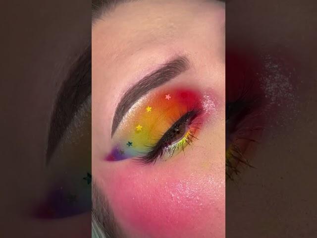 full rainbow eye shadow look #altmakeup #makeup #makeupartist #rainboweyeshadow #colorfulmakeup