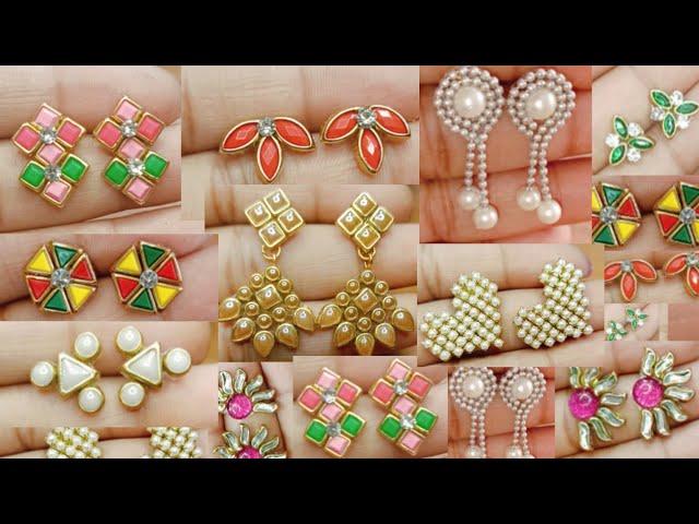 Beautiful Kundan Earrings Making Video//Trending Handmade Earrings//Handmade jewellery Making