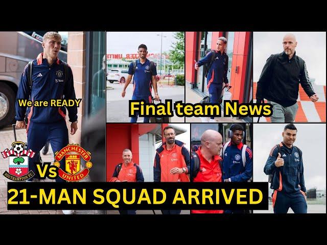 Ugarte,Hojlund, Zirkzee,Amad- Man United 21-Man squad ARRIVED Southampton |FIND OUT WHO'S IN SQUAD