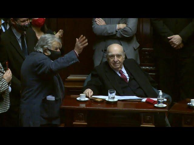 Iconic ex Uruguay President Mujica leaves Senate after resigning | AFP