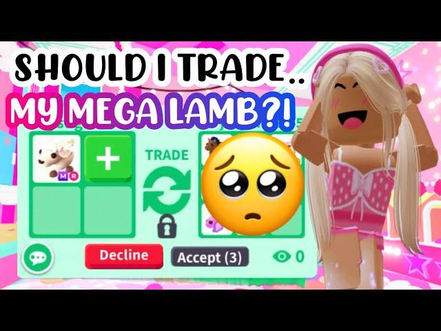 SHOULD I TRADE MY MEGA EXOTIC LAMB FOR THESE MEGAS?!#adoptmeroblox #preppyadoptme #preppyroblox