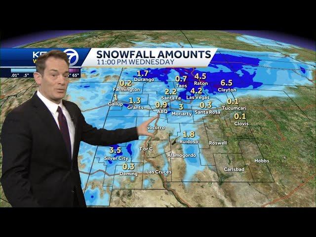 How much snow will fall in Albuquerque and New Mexico