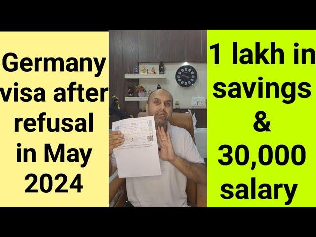 Germany visa - recently refused - 1 lakh in savings - 30,000 per month salary - husband in Europe