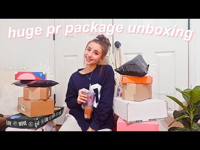 huge pr package unboxing *makeup, skincare, clothes, + more*