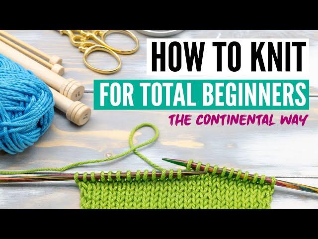 How to knit for beginners -   the continental way (+ slow motion)