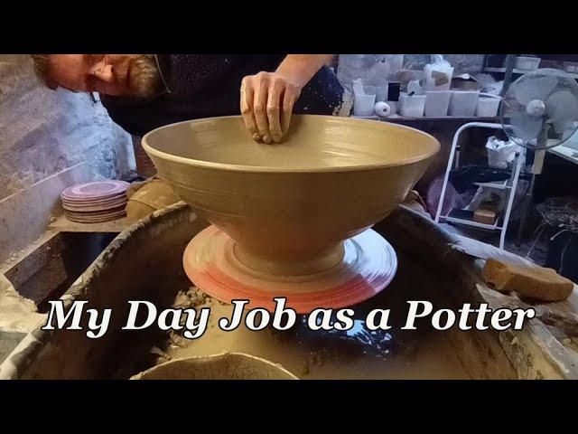 No Gardening : Making a big Pottery Bowl at Work.