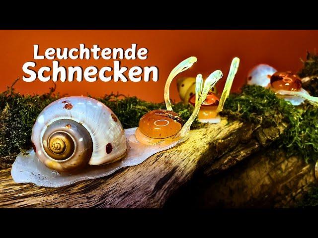 Leuchtende Schnecken mit Heißkleber basteln  Herbstdeko DIY  Glue Gun Art