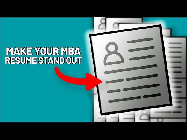 How To Write The BEST MBA Resume