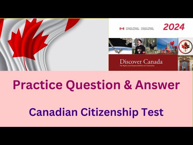 Discover Canada Citizenship Test  || Important Civic { MCQ } Question & Answer to pass.