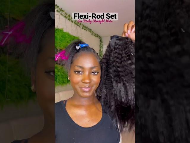 Flexi-Rod Set on Kinky Straight U-Part Wig | *beginner friendly* 🫶