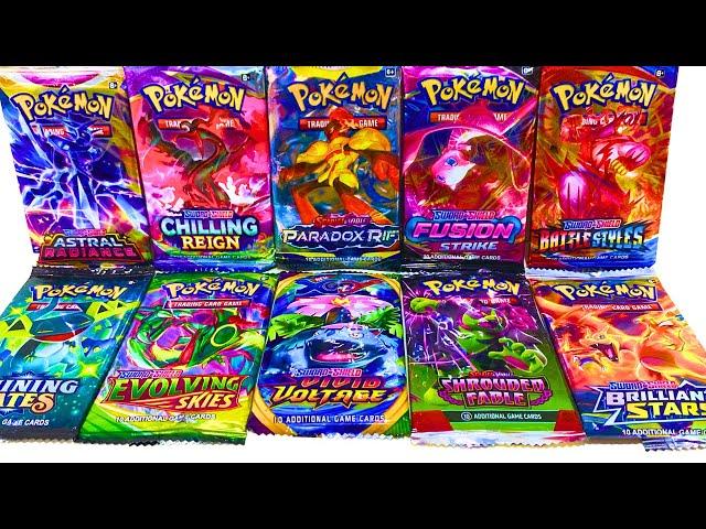 10 MOST POPULAR POKEMON BOOSTER PACKS OPENING | Opening 10 Different Booster Packs #pokemon #pokémon