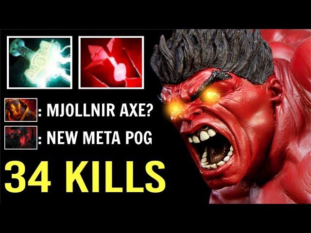 NEW CRAZY META Mjollnir Axe Carry 34 Kills vs Pro Ember + Tusk Combo Epic Gameplay WTF Dota 2