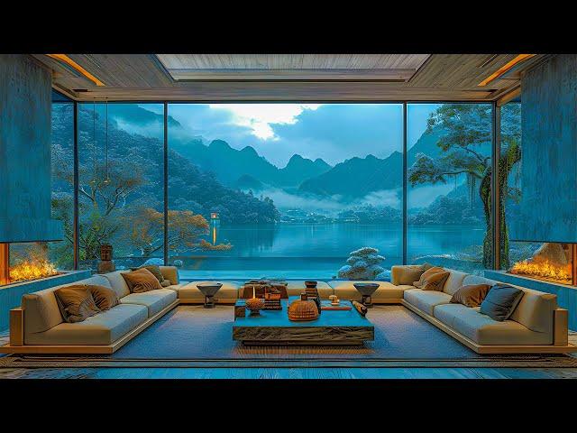 Smooth Jazz Music With Fireplace Sound - Relaxing Jazz Background Music In A Warm Living Room Space