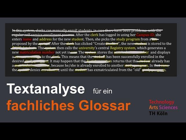 Textanalyse für ein fachliches Glossar