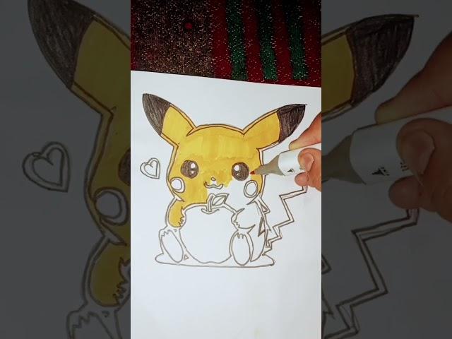 Pikachu easy drawing #happyart #drawingforbeginners #art