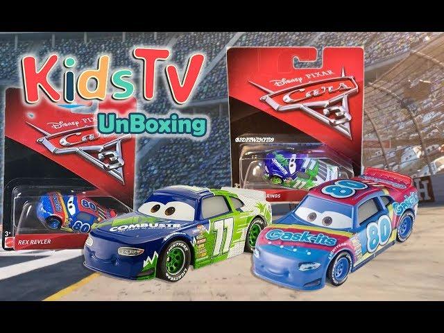 Cars 3 Combustr #11 (Chip Gearings) and Rex Revler (Gask-its #80) Unboxing with Gideon and Logan