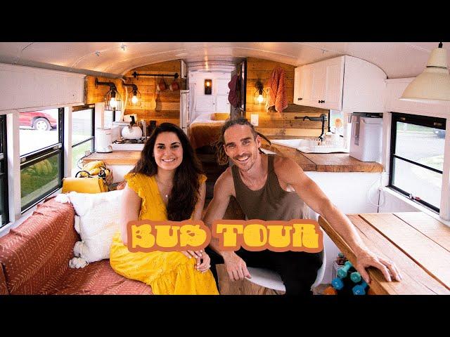BUS TOUR w/ Raya & Louis | Gorgeous Tiny Home on Wheels Driving to Costa Rica