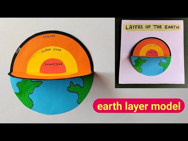 Earth layer model making for school project |Earth layer working model idea| How to make earth layer