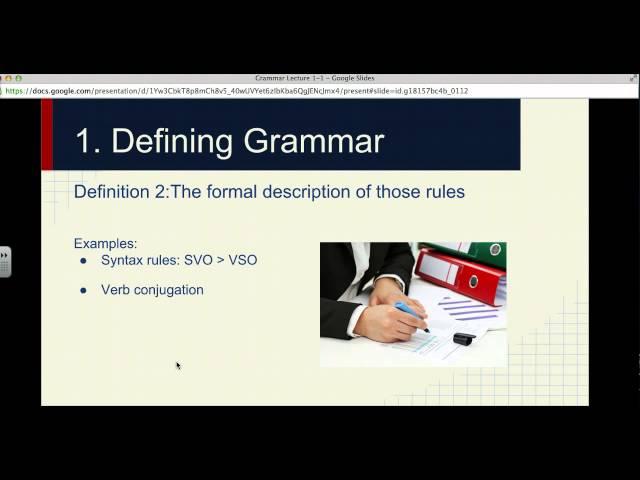 Grammar Lecture 1-1 | Defining Grammar English 382