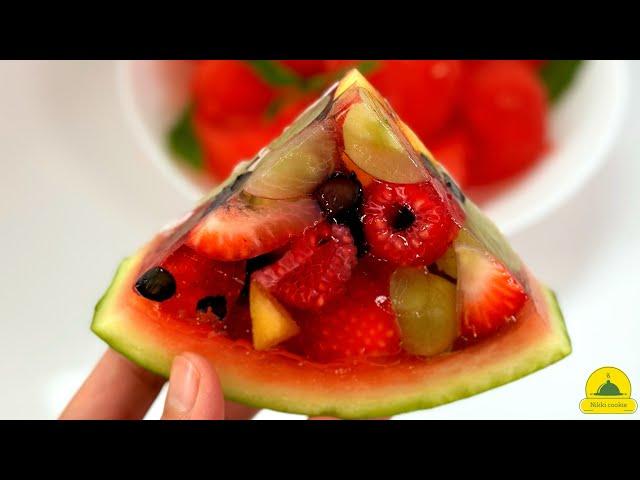 Just Water and Fruits-Fresh Fruit Watermelon Jelly healthy-Delicious-No added Sugar🫐