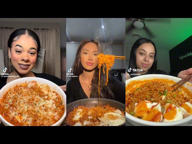 SPICY BULDAK NOODLES MUKBANG  | TIKTOK FOOD COMPILATION