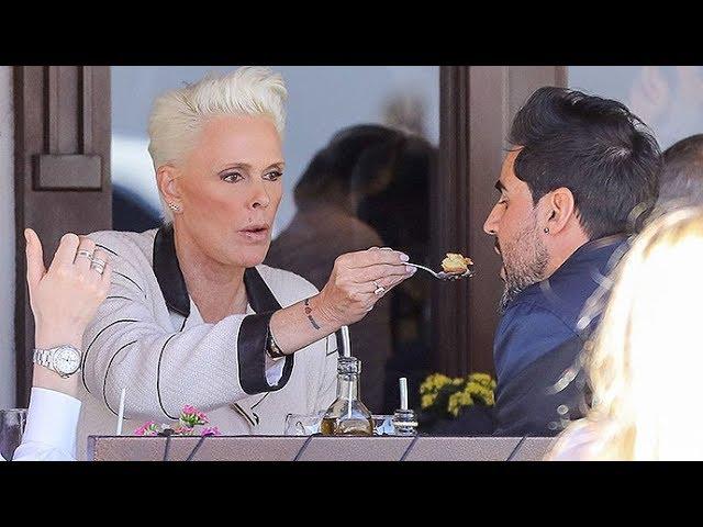 Brigitte Nielsen Feeds Her Man During A Romantic Lunch