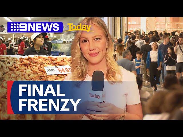 Final Christmas frenzy sweeping through fish markets and shopping centres | 9 News Australia