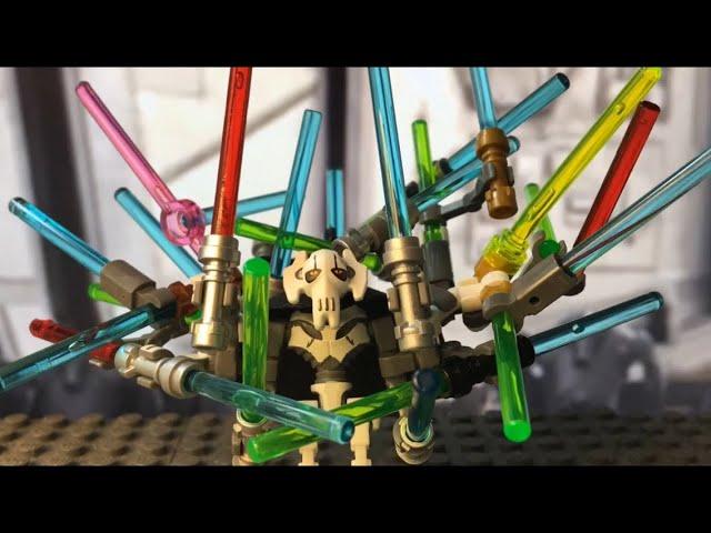 Lego General Grievous has to many lightsabers.