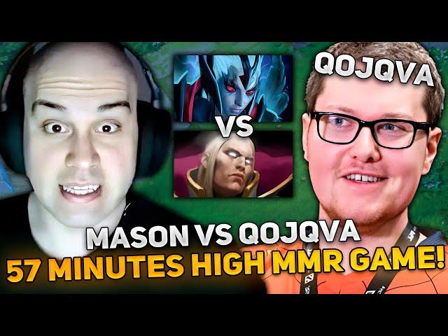 57 MINUTES HIGH MMR GAME! MASON on VENGEFUL SPIRIT CARRY vs QOJQVA on INVOKER!