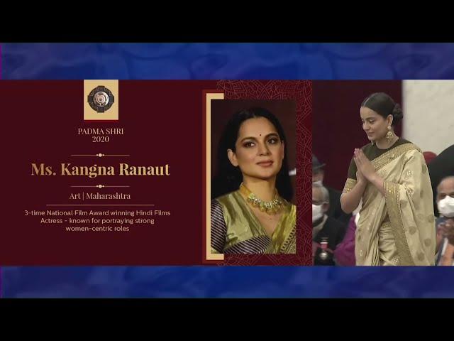 President Kovind presents Padma Shri to Ms Kangana Ranaut for Art