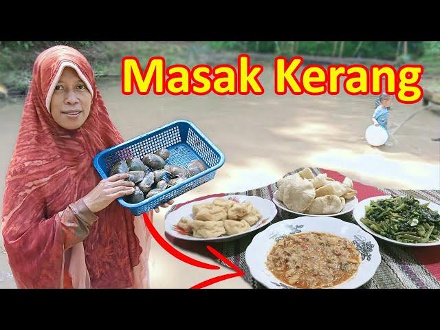 masak kerang saus padang hasil panen di kolam ikan l hidup di desa l vlog mbak retno