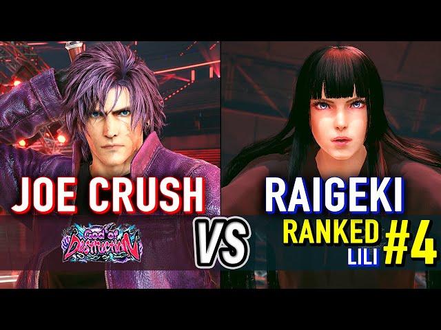 T8  JOE CRUSH (Clive) vs RAIGEKI (#4 Ranked Lili)  Tekken 8 Clive Rosfield Day 1