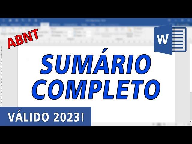 ABNT - Títulos e SUMÁRIO COMPLETO (VÁLIDO 2023)