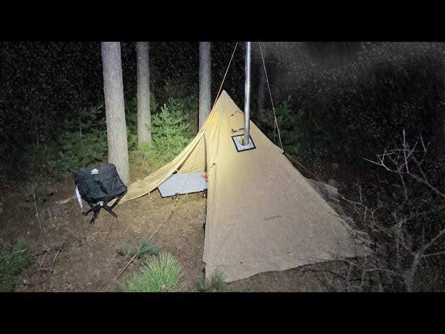 Hot Tent Camping in Wind and Freezing Temperatures